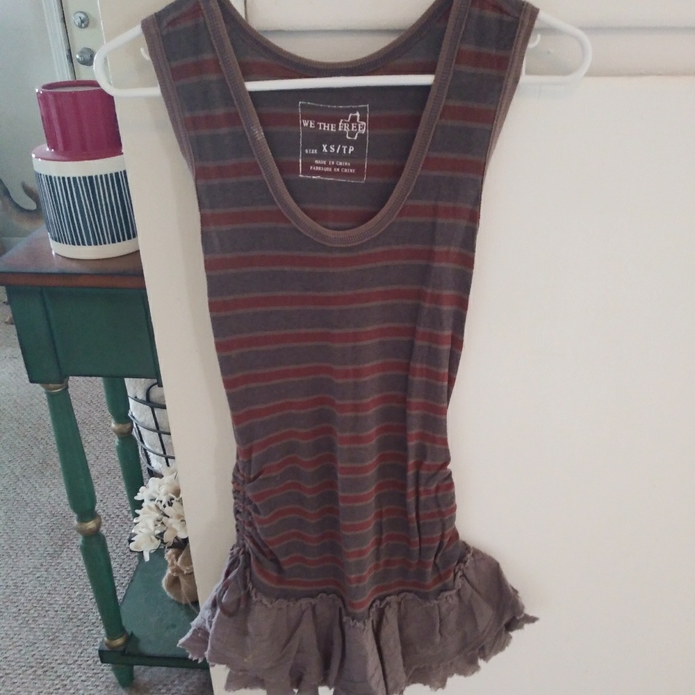 Free people ruffle tunic dress sz xs/s